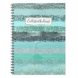Caderno Espiral Greve de Lobras Azuis Azuis Aquamarinas