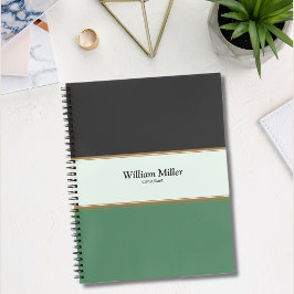 Caderno Espiral Greve Negra Minimalista Moderna
