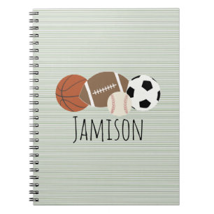 Caderno Espiral Greve Verde Esportiva para Meninos