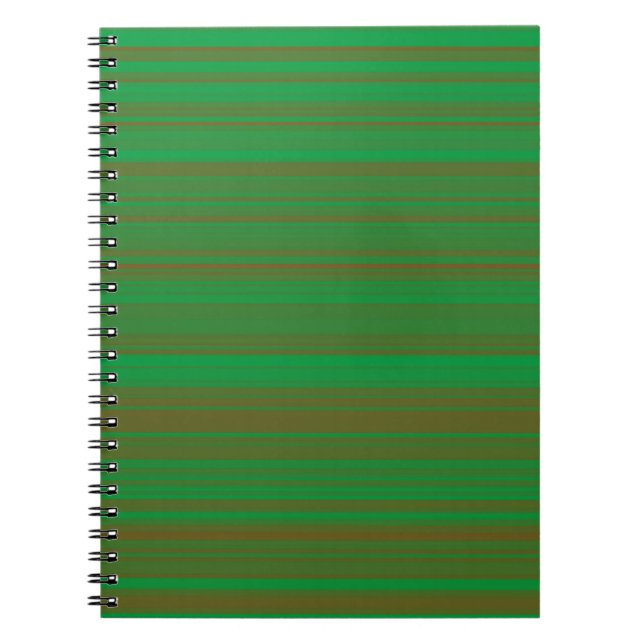 Caderno Espiral Grey Brown Stripes Verde (Frente)