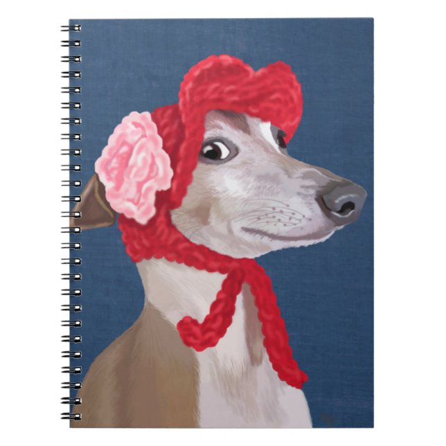 Caderno Espiral Greyhound com Red Wooly Hat (Frente)