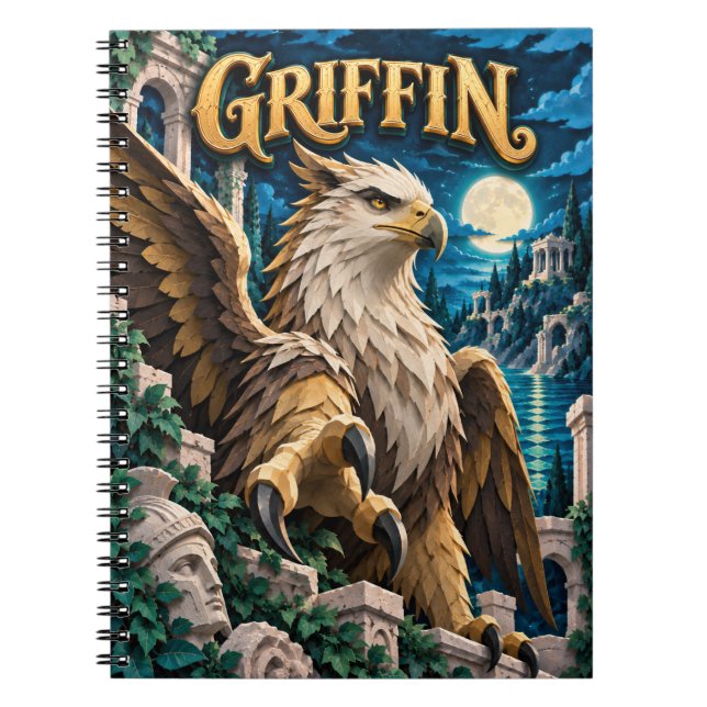 Caderno Espiral Griffin, Monstro de Corte de Papel (Frente)