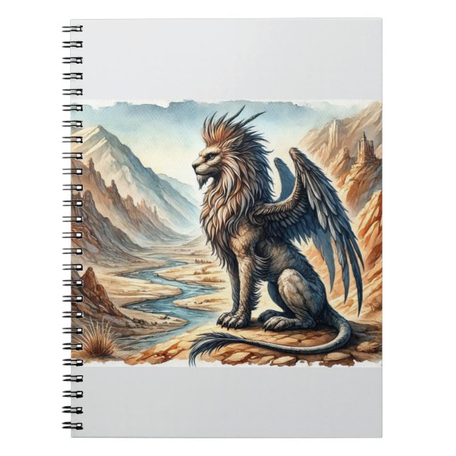 Caderno Espiral Grifos, Dragões e paisagens desoladas (Frente)