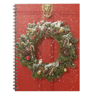 Caderno Espiral Grinalda do Natal que pendura em uma porta