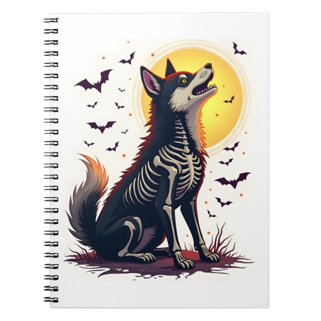 Caderno Espiral Gritar Skeleton Shiba (Frente)