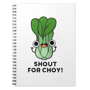 Caderno Espiral Grite Por Choy Piada de Legume Bok Choy Pun