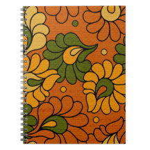 Groovy Bloom - Retro Floral 1970s Notebook