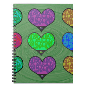 Caderno Espiral Groovy Hearts of Lava