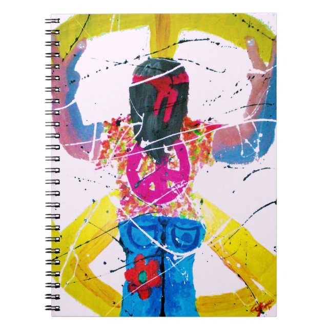 Caderno Espiral Groovy Hippie - Sinal de Paz (Frente)