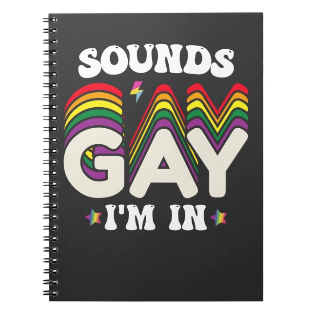 Caderno Espiral Groovy LGBT Pride Soa Gay (Frente)