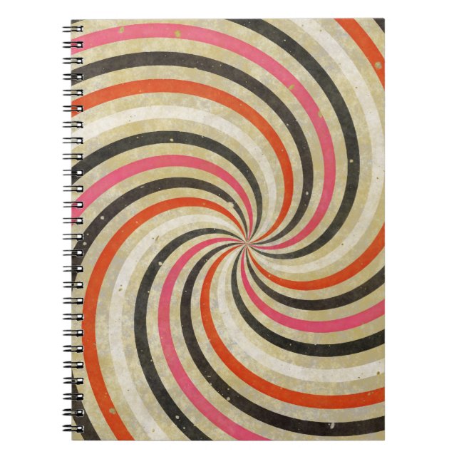 Caderno Espiral Groovy Retro Spiral Raio Solar Design (Frente)