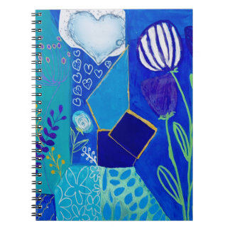 Caderno Espiral Groselhas Azuis Floridas