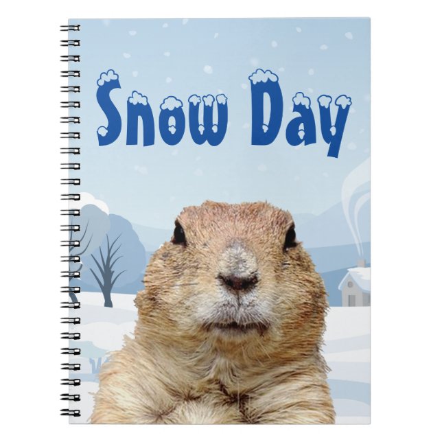 Caderno Espiral Groundhog Snow Day (Frente)