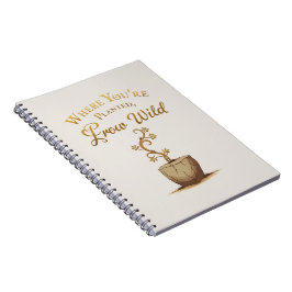 Caderno Espiral Grow Wild – Elegant Gold Leaf Travel Journal