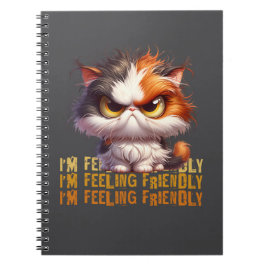 Caderno Espiral Grumpy Calico Cat e citação engraçada