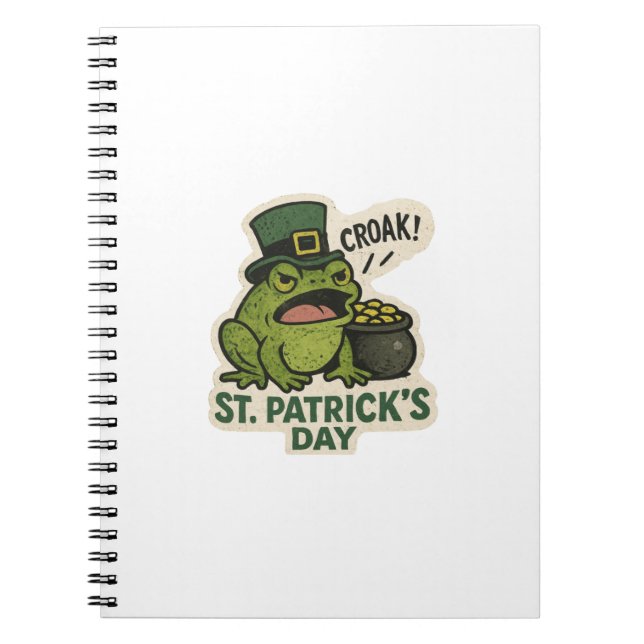 Caderno Espiral Grumpy Frog St.Patrick's Day (Frente)