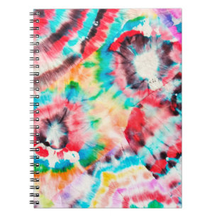 Caderno Espiral Grunge Duro Vermelho. Shibori Pattern. Ouro Brush