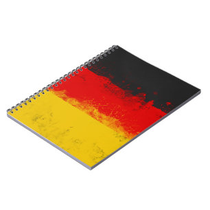 Caderno Espiral Grunge Splatter Painted Flag da Alemanha