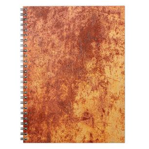 Caderno Espiral Grunge, textura de metal enferrujado, ferrugem e m