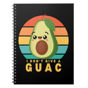 Caderno Espiral Guacamole Divertido Trocadilho de Comida Kawaii