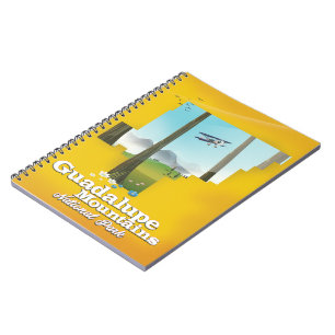 Caderno Espiral Guadalupe serra Parque Nacional, mapa do Texas.