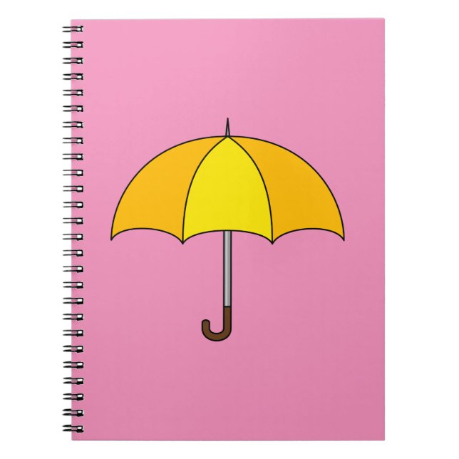 Caderno Espiral Guarda-chuva Amarelo (Frente)