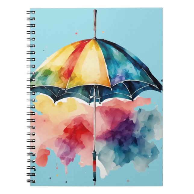 Caderno Espiral Guarda-chuva Colorido  (Frente)