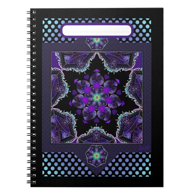 Caderno Espiral Guarda-chuva e corações roxos .7 (Frente)