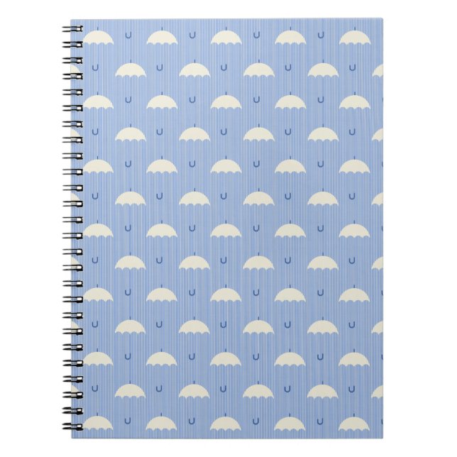 Caderno Espiral Guarda-chuvas no Azul (Frente)
