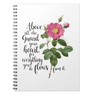 Caderno Espiral Guarda do seu coração - Rosa, Provérbios 4:23