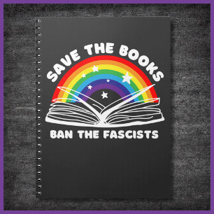Caderno Espiral Guarde os livros e bane os fascistas contra a cens