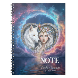 Caderno Espiral Guardiã Enluarada do Coração Eterno.