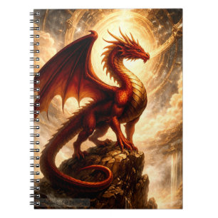 Caderno Espiral Guardião do Dragão de Fogo Celestial Fantasia