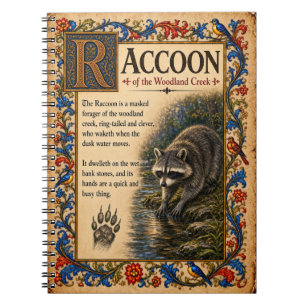 Caderno Espiral Guaxinim, Arte de Bestiário Medieval