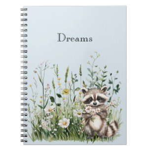 Caderno Espiral Guaxinim Azul Floral