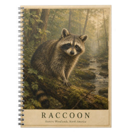 Caderno Espiral Guaxinim Florestas Orientais VINTAGE
