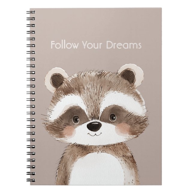 Caderno Espiral Guaxinim Segue Seus Sonhos (Frente)