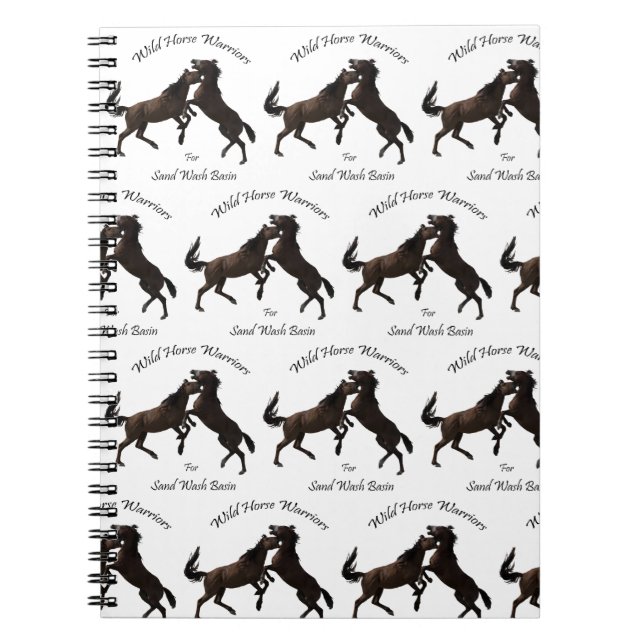 Caderno Espiral Guerreiros do cavalo selvagem para a bacia de (Frente)
