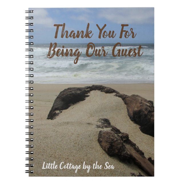 Caderno Espiral Guest Book Driftwood Surf e Sand Beach House (Frente)