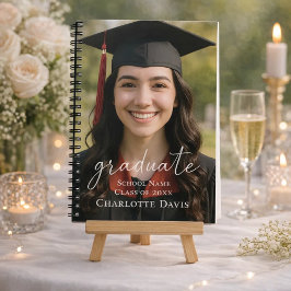Caderno Espiral Guest book graduation party photo script