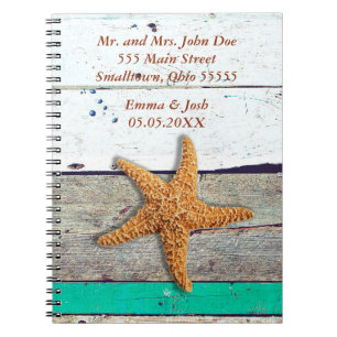 Caderno Espiral Guestbook Beachy Wedding Seashore