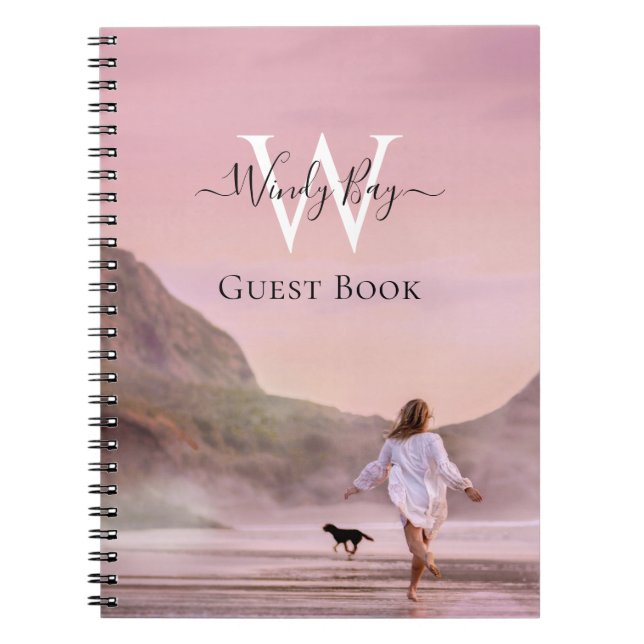 Caderno Espiral Guestbook de aluguel de férias na casa de praia (Frente)