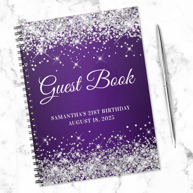 Caderno Espiral Guestbook de rua Real Purple 21 Glitter (Criador carregado)