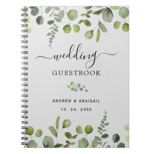 Caderno Espiral Guestbook Elegante Eucalyptus