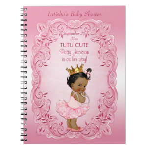 Caderno Espiral Guestbook étnico bonito da princesa chá de frald
