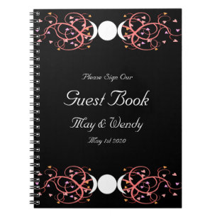Caderno Espiral Guestbook lésbica de Wiccan Handfasting da deusa