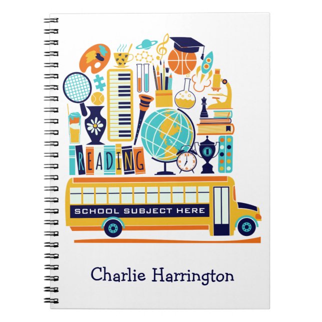 Caderno Espiral Guia de anotações personalizadas das Ilustrações E (Frente)