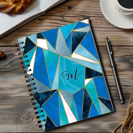 Caderno Espiral Guia de apresentação geométrico do abstrato de chá