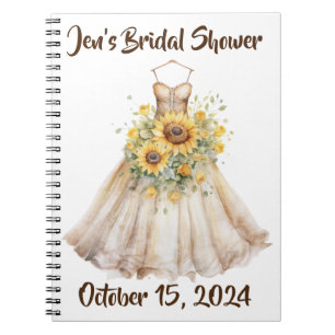 Caderno Espiral Guia de Vestido de Girassol de Flor de Girassol Ch
