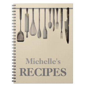 Caderno Espiral Guia personalizado de utensílios de cozinha